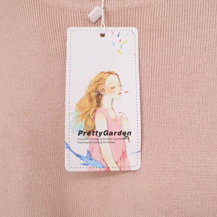 PrettyGarden Tank Top Womens M Pink High-Low Ribbed Knit Muscle Tee NEW