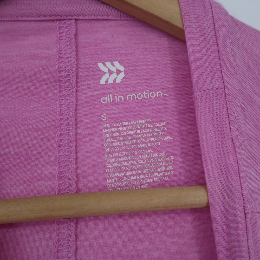 All In Motion Womens Pink Heathered Cropped Muscle Tank Top Small Activewear
