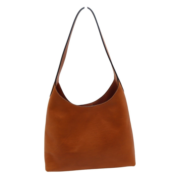 Womens Handbag Brown Leather Inner Pocket Single Strap Shoulder Bag