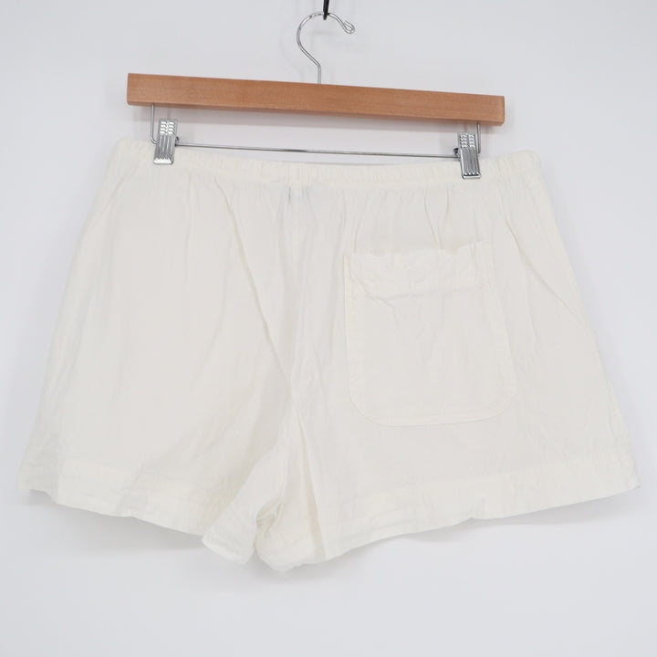 Athleta Womens White Linen Blend Drawstring Shorts Size M