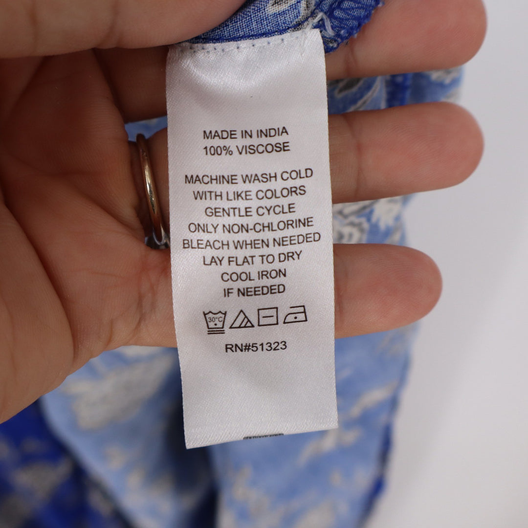 MSK Jumpsuit Womens Medium Blue Floral Sharkbite Sleeveless Viscose Excellent