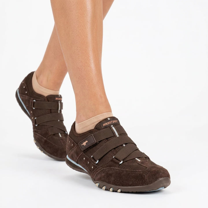 Rocket Dog Sneakers Womens 9 Mary Jane Brown Suede Mesh Studded Good