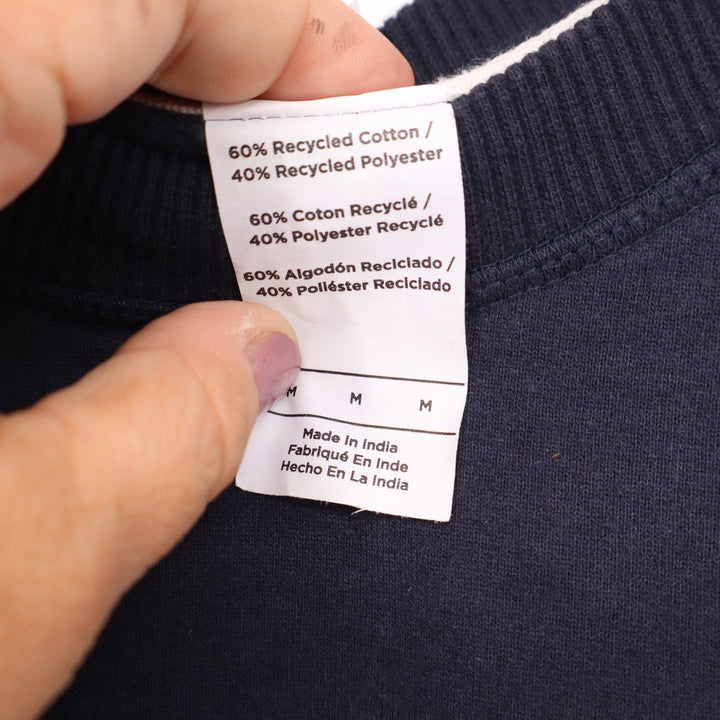 District Re-Tee Navy Blue Recycled Cotton Blend Crewneck Sweatshirt Mens Size M