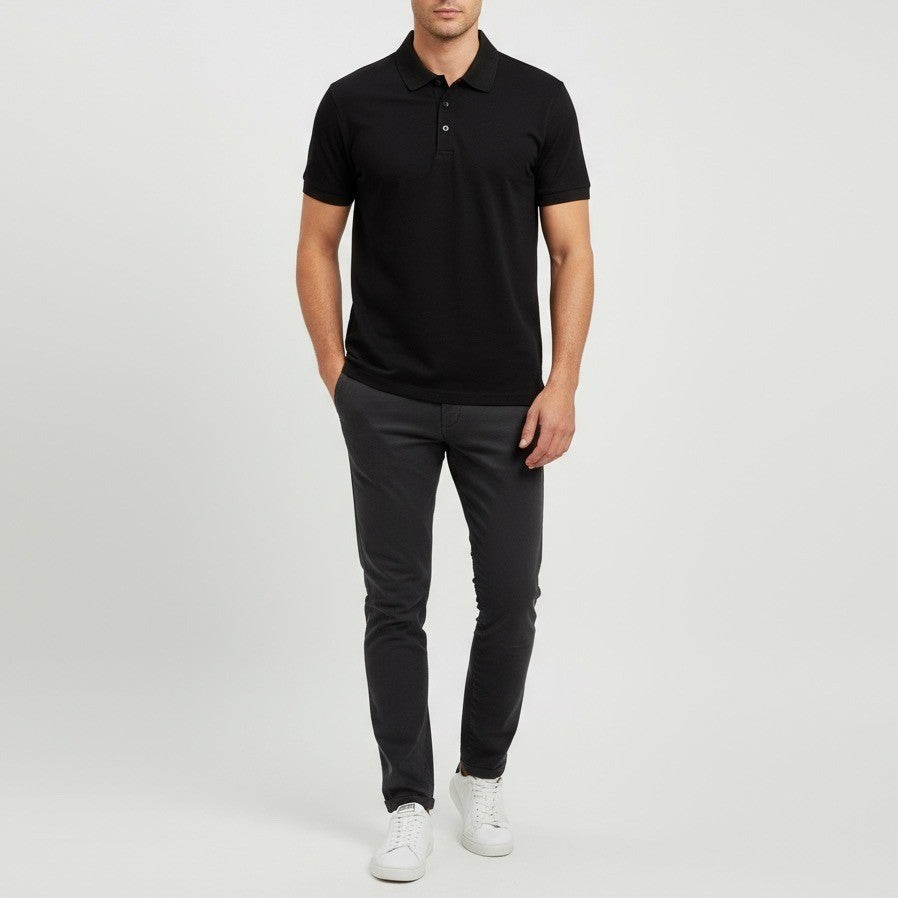 Lululemon Athletica Mens Black Short Sleeve Polo Shirt Size M Athleisure Golf