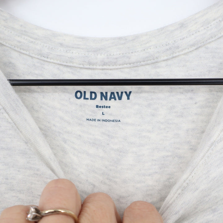 Old Navy Bestee Womens Large L Heathered Oatmeal Long Sleeve Crewneck Tee Shirt