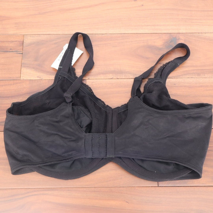 Lilyette by Bali Comfort Lace Minimizer Underwire Bra Womens 44D Black Nylon