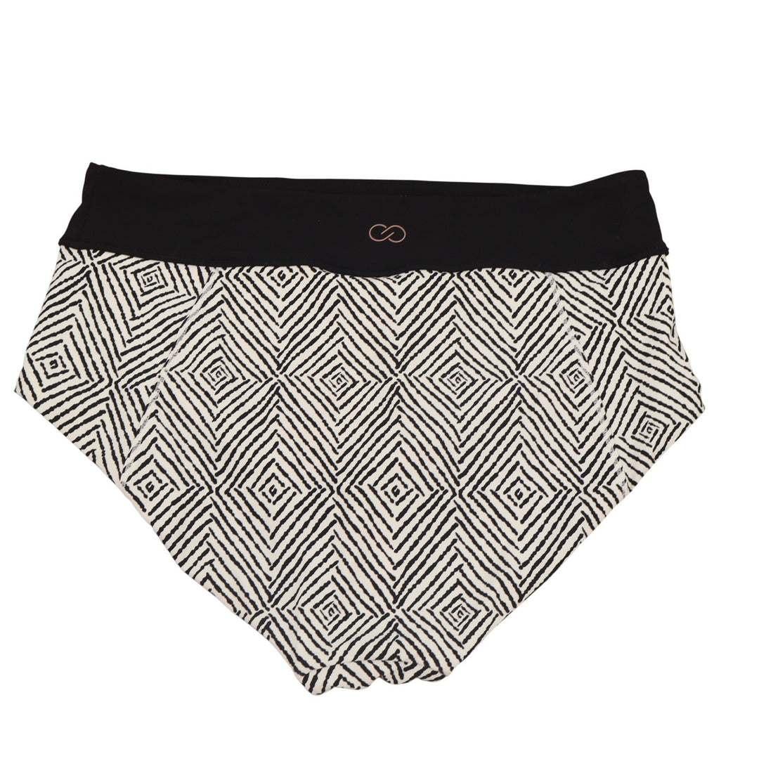CALIA Swim Bottoms Womens M High Rise Geometric Black White Athletic Excellent