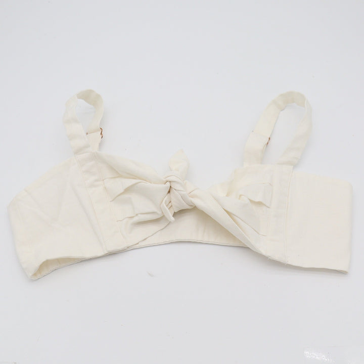 Seven Wonders Bralette Top Womens L Tie Front White Adjustable Straps Excellent