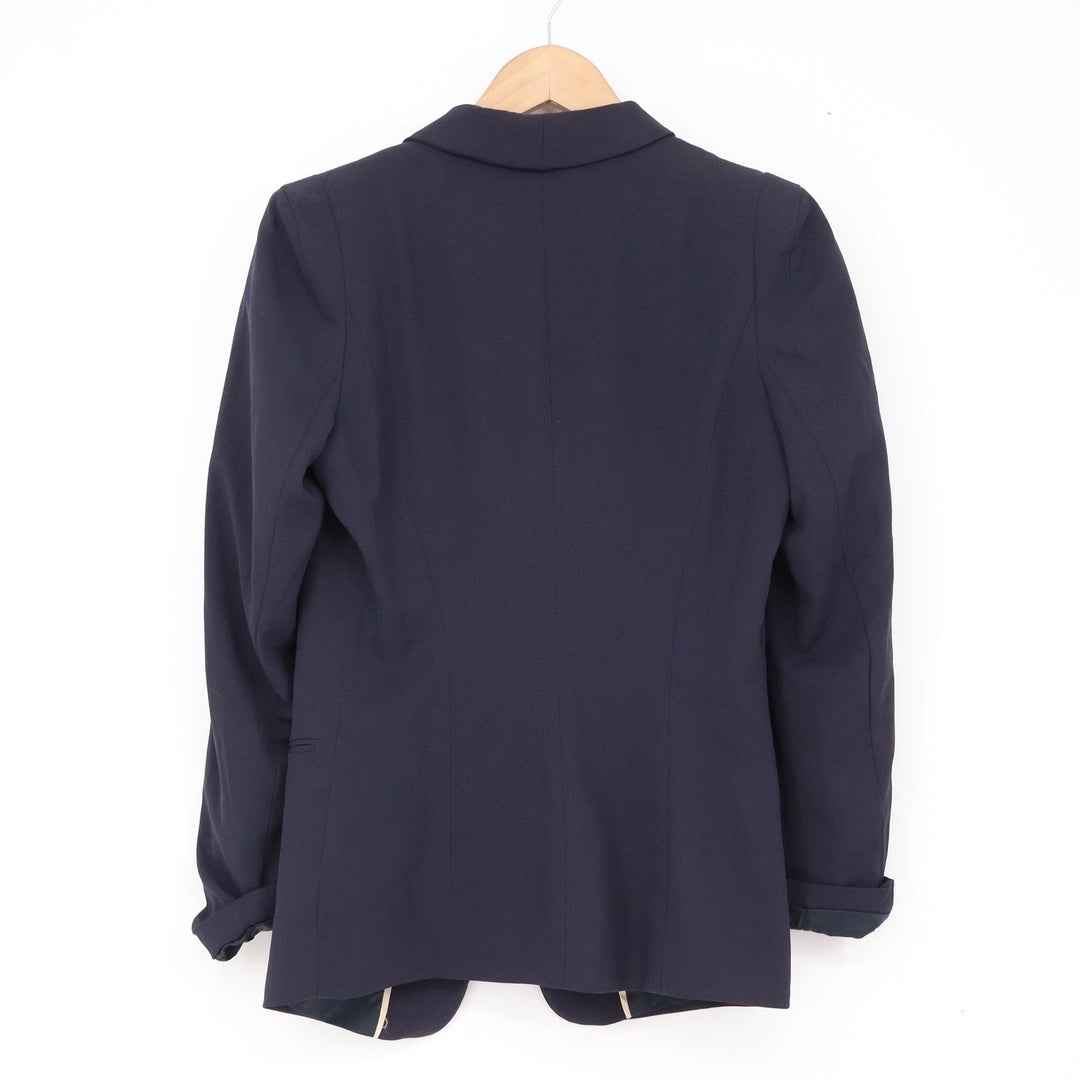 H&M Blazer Womens 4 Open Front Navy Blue Shawl Collar Stretch Excellent