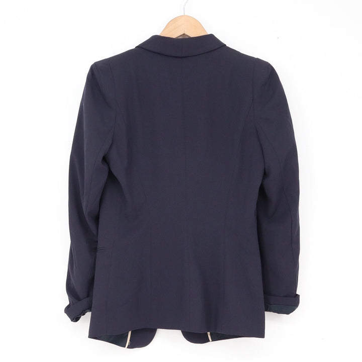 H&M Blazer Womens 4 Open Front Navy Blue Shawl Collar Stretch Excellent
