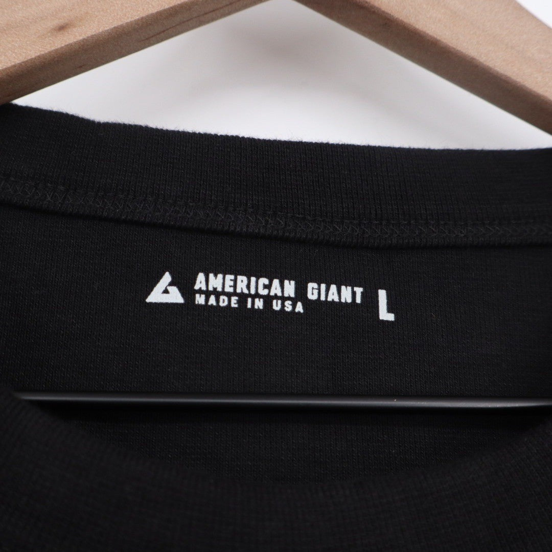 American Giant Classic Crew Neck T Shirt Black Size L Cotton Blend Made in USA