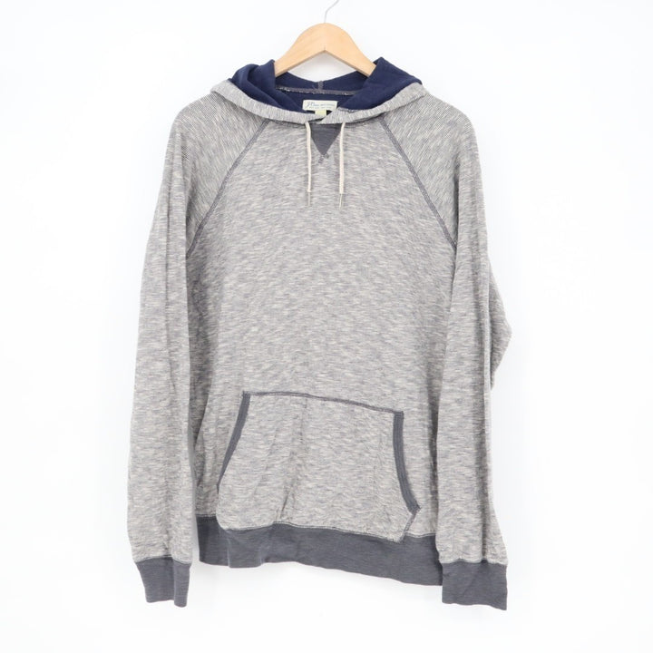 J. Crew Hoodie Men's Large Heather Gray Cotton Raglan Sleeve Kangaroo Pocket