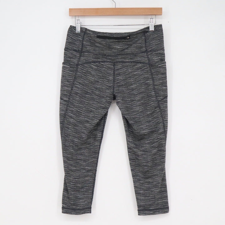 Title Nine MPG Womens Medium Gray Space Dye Crop Athletic Leggings Pockets