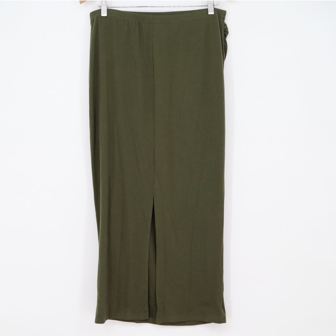 Unbranded 2 Piece Set Womens XL Draped Cowl Neck Maxi Skirt Olive Green