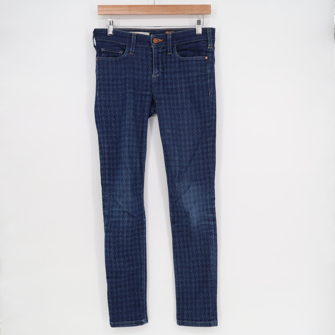 Pilcro and the Letterpress Womens Houndstooth Skinny Jeans Blue Size 27 No 27