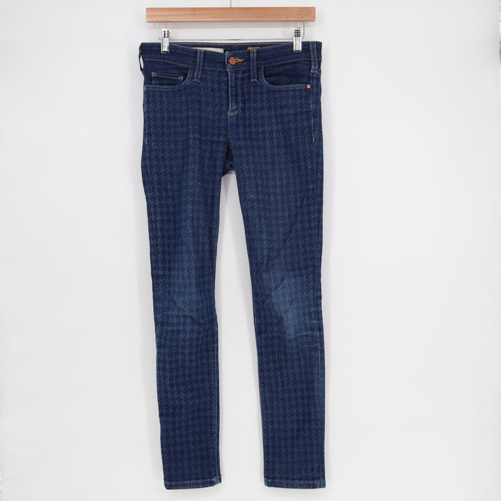 Pilcro and the Letterpress Womens Houndstooth Skinny Jeans Blue Size 27 No 27