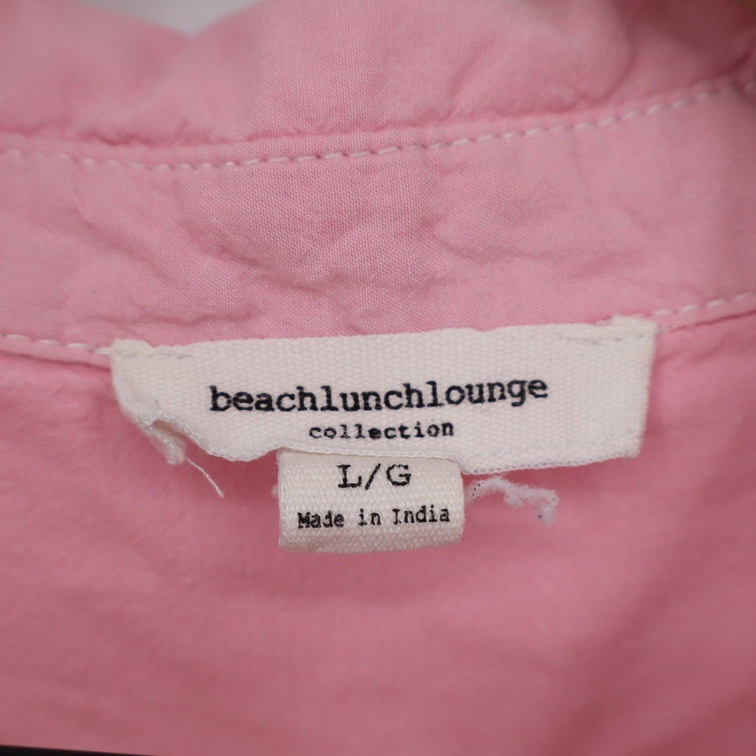 Beachlunchlounge Pink Striped Colorblock Button Down Shirt Womens Large