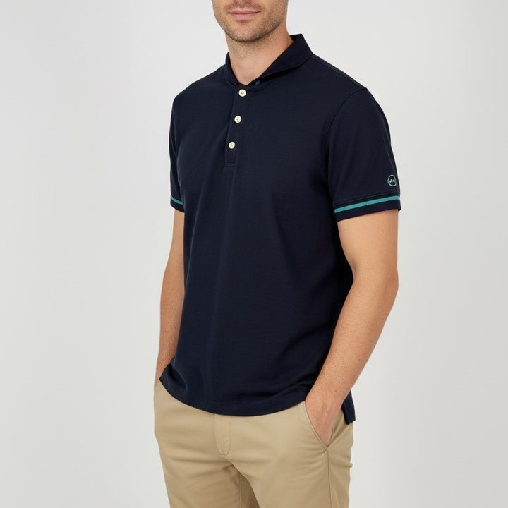 AG Green Label Mens Polo Shirt Navy Blue Size M Short Sleeve