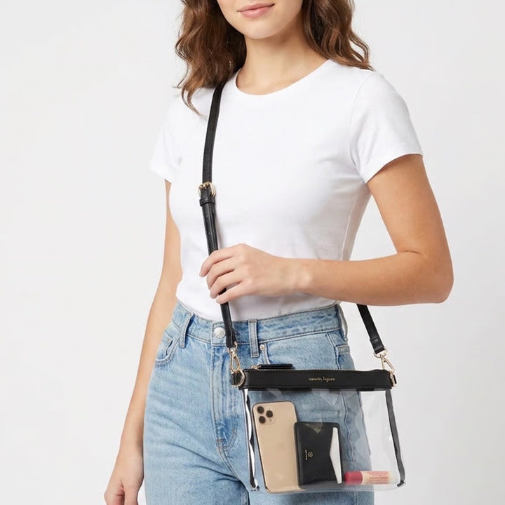Nanette Lepore Womens Handbag Clear Transparent Adjustable Strap Crossbody Bag