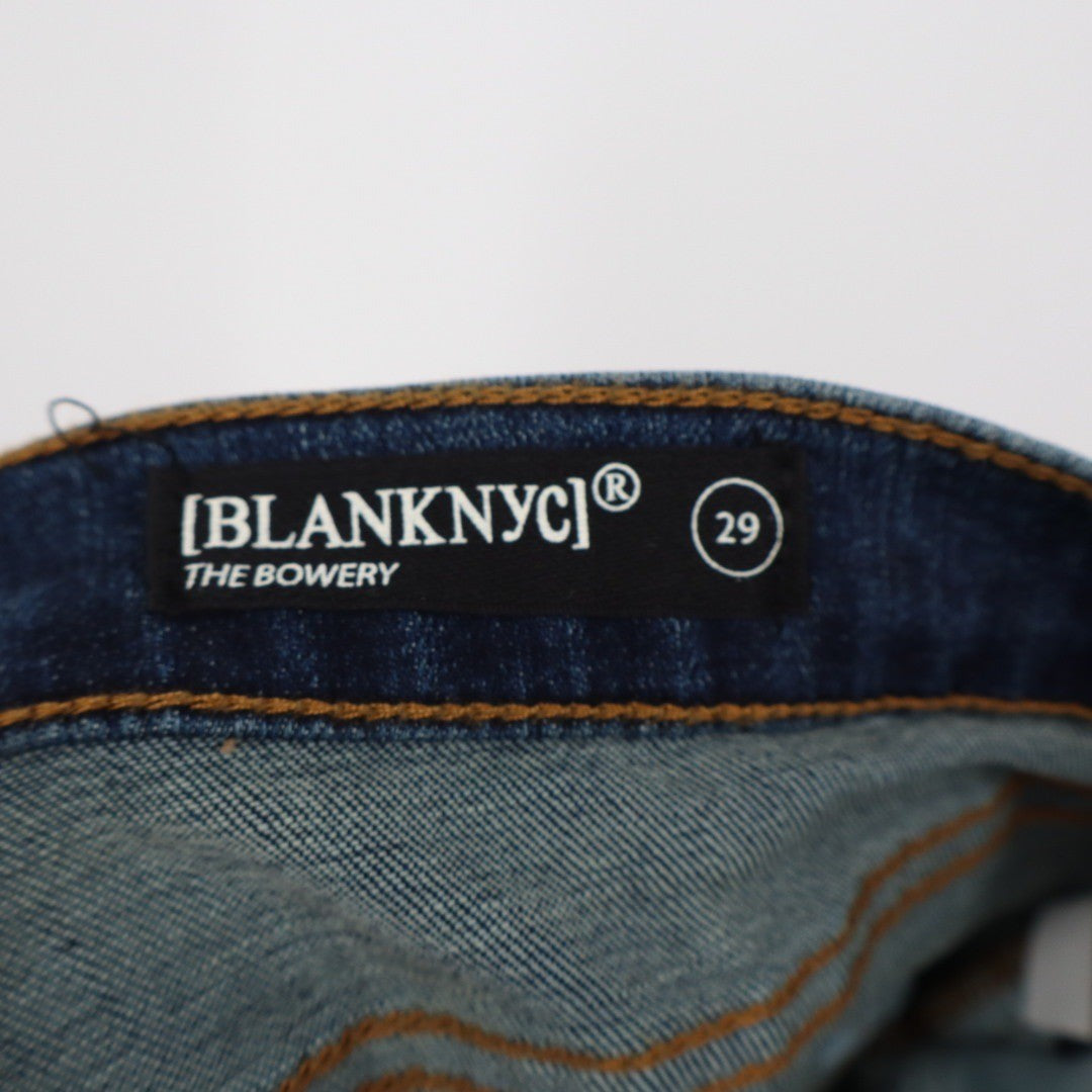 BLANKNYC The Bowery Cropped Flare Jeans Distressed Blue Size 29