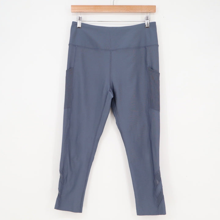 Mondetta Performance Luxury Blue High Rise Crop Mesh Pocket Leggings Medium