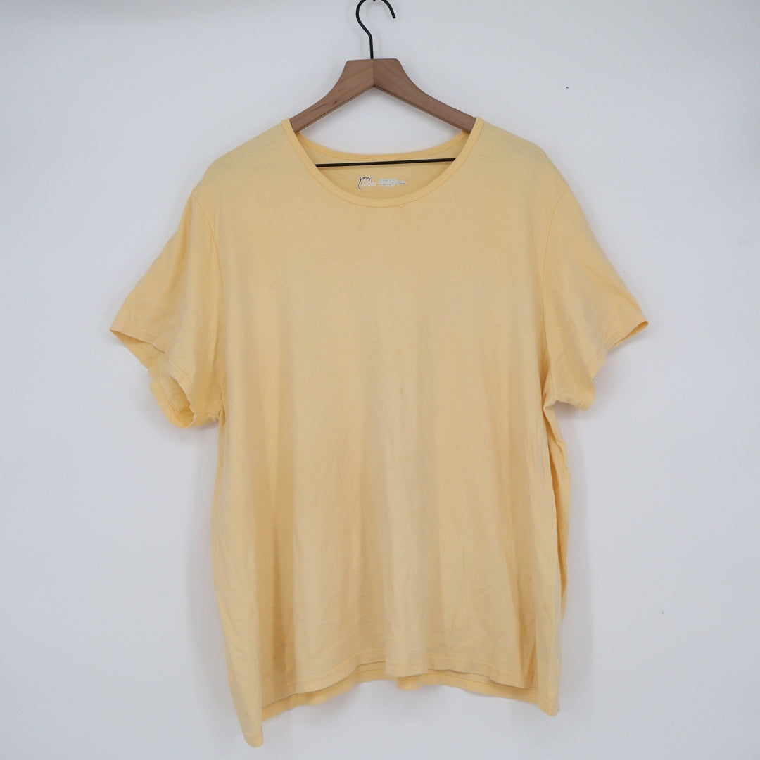 Just My Size Womens 5X Yellow Relaxed Fit Short Sleeve Scoop Neck T-Shirt