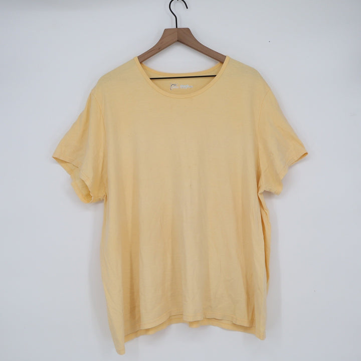 Just My Size Womens 5X Yellow Relaxed Fit Short Sleeve Scoop Neck T-Shirt