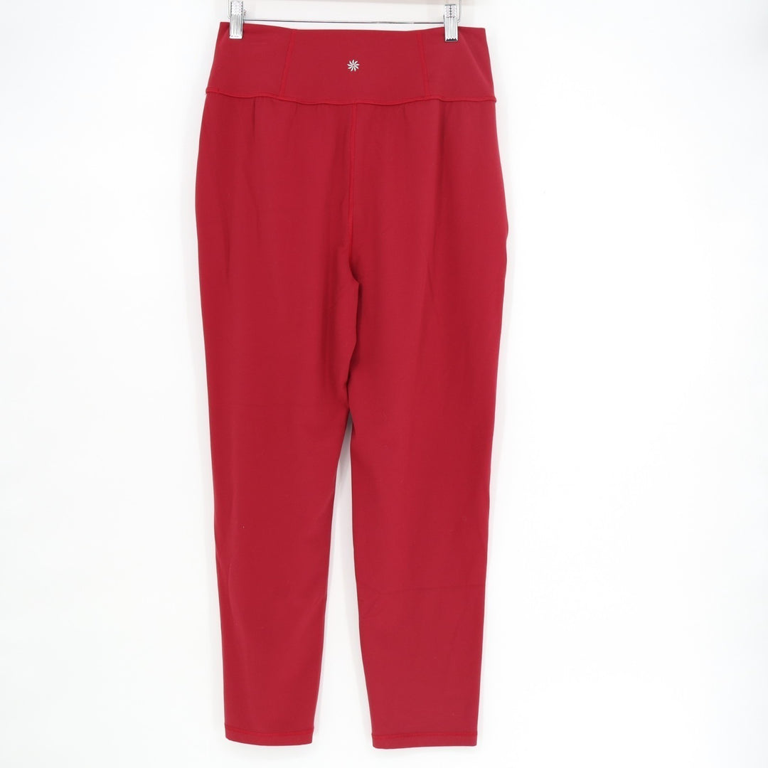 Athleta Elation Pants Womens SP Red Stretch Pleated Slash Pockets High Waisted
