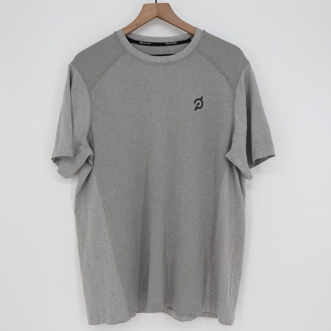 Peloton Mens XL Gray Short Sleeve Performance Training Workout T-Shirt