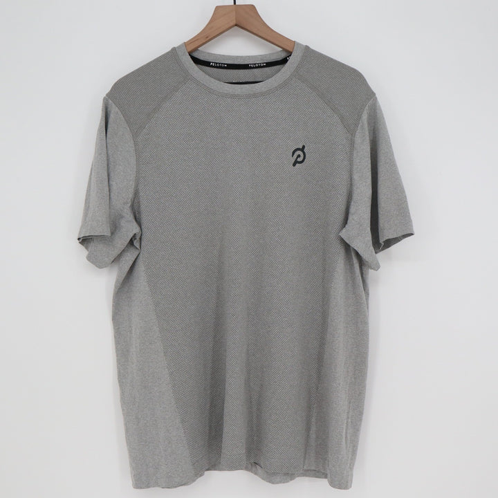 Peloton Mens XL Gray Short Sleeve Performance Training Workout T-Shirt