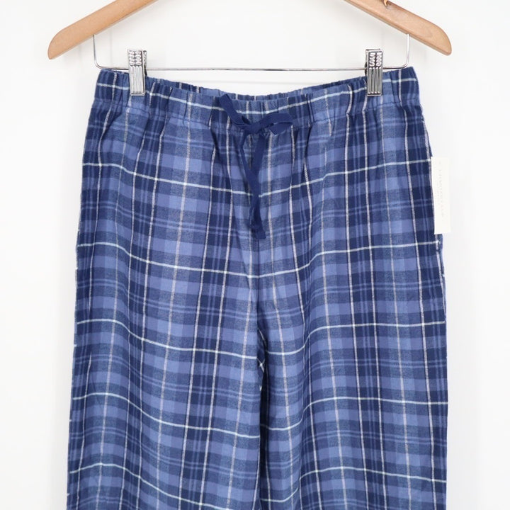 Charter Club Intimates Pajama Pants Womens Small Blue Plaid Drawstring Waist
