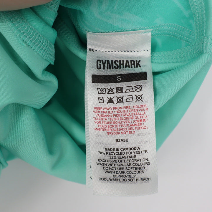 Gymshark Teal Marble Print Scrunch Butt High Waisted Athletic Shorts Small