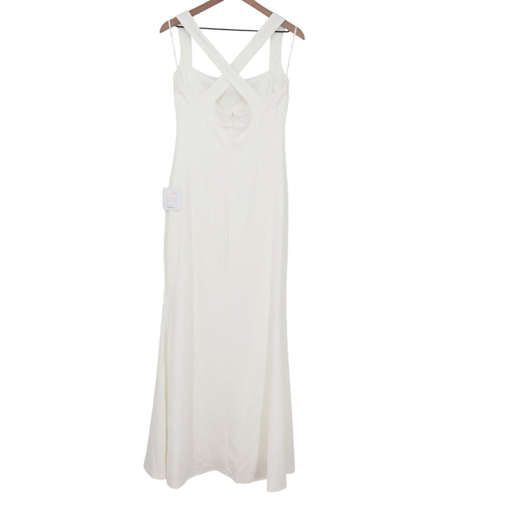 Lulus Pure Romance Mermaid Maxi Dress Womens Medium White Stretch Crossback