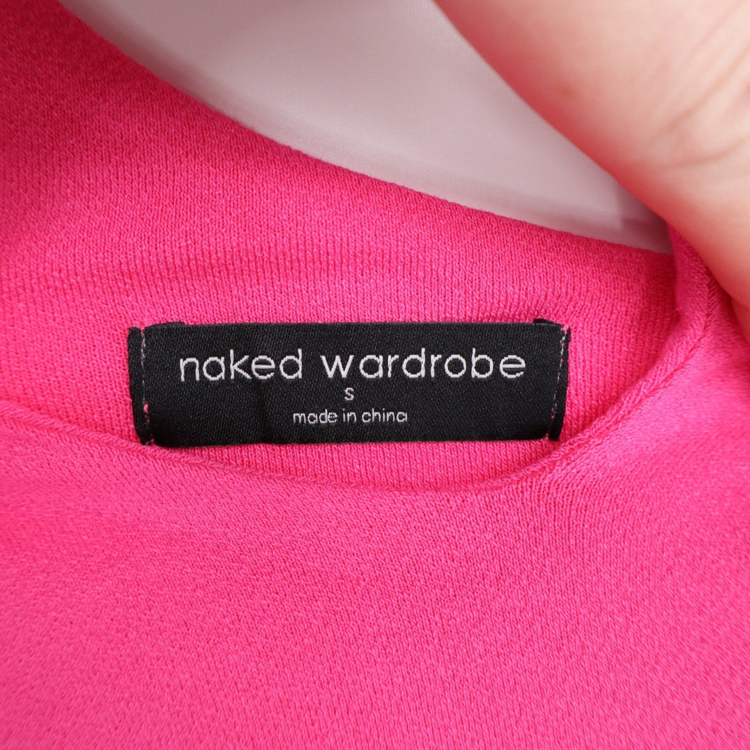 Naked Wardrobe Hot Pink One Shoulder Cutout Mini Dress Small