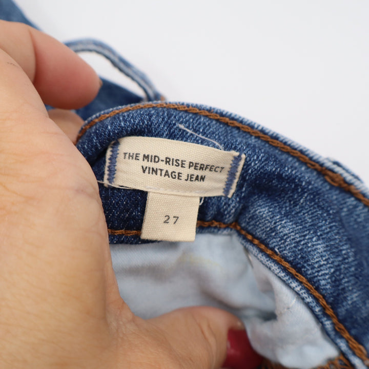 Madewell Jeans Womens 27 The Mid-Rise Perfect Vintage Jean Blue Stretch
