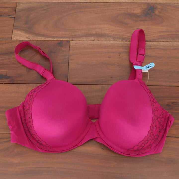 Maidenform One Fab Fit Everyday Modern Demi Underwire T Shirt Bra Women 38C Pink