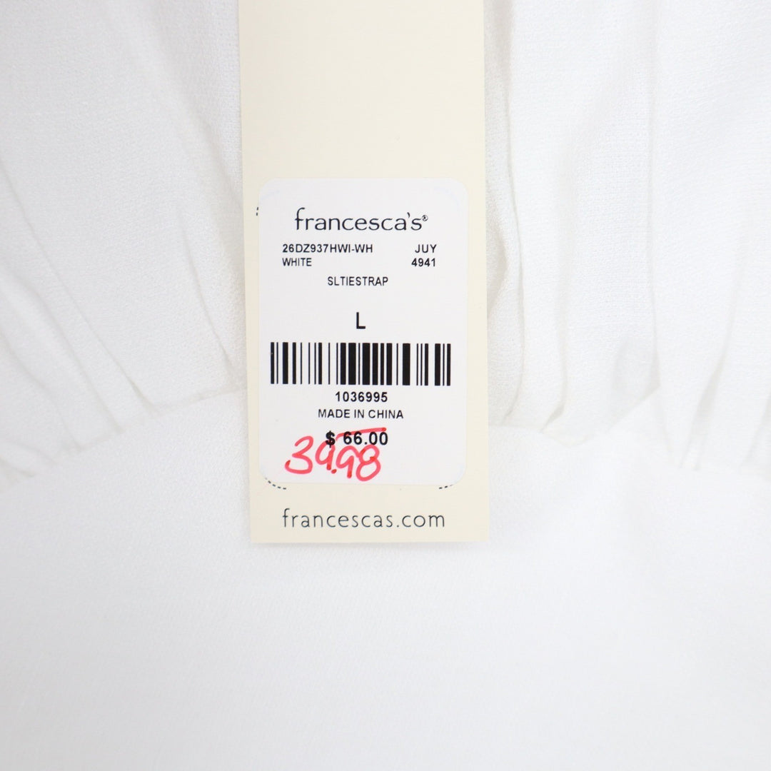 Trixxi Francescas White Tiered Maxi Dress Tie Strap Sweetheart 26DZ937HWI Mens L