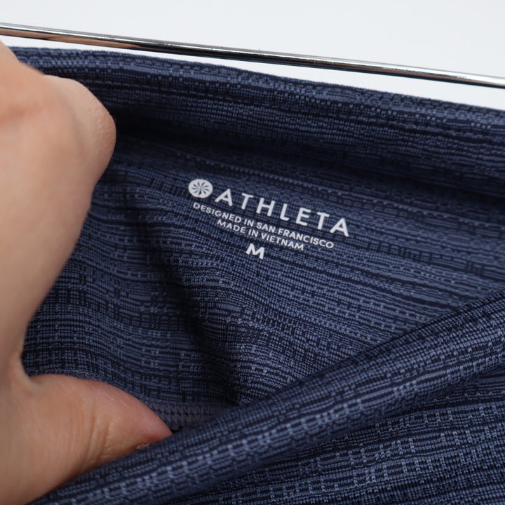 Athleta Navy Blue Textured Capris with Mesh Insets Size Medium