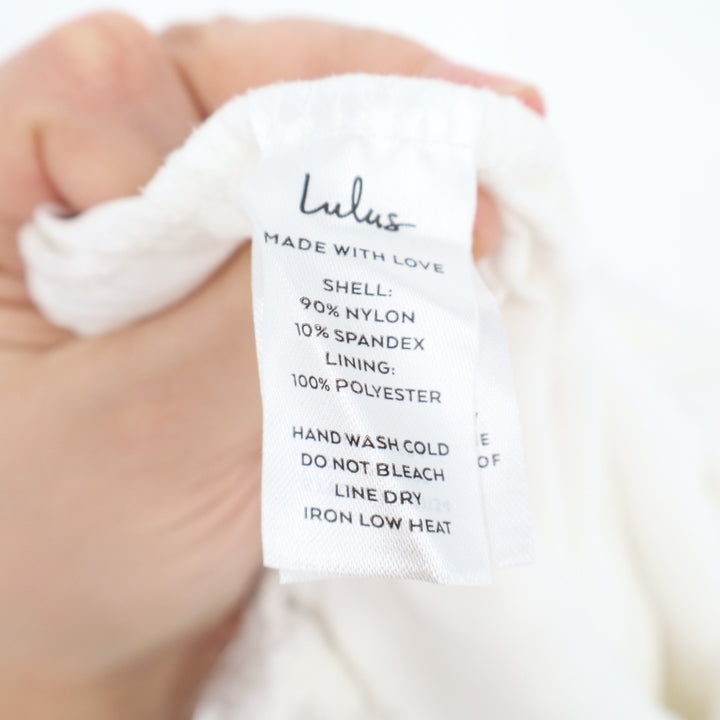 Lulus Sensational Invite Maxi Dress Womens Medium White Textured Knit Sleeveless