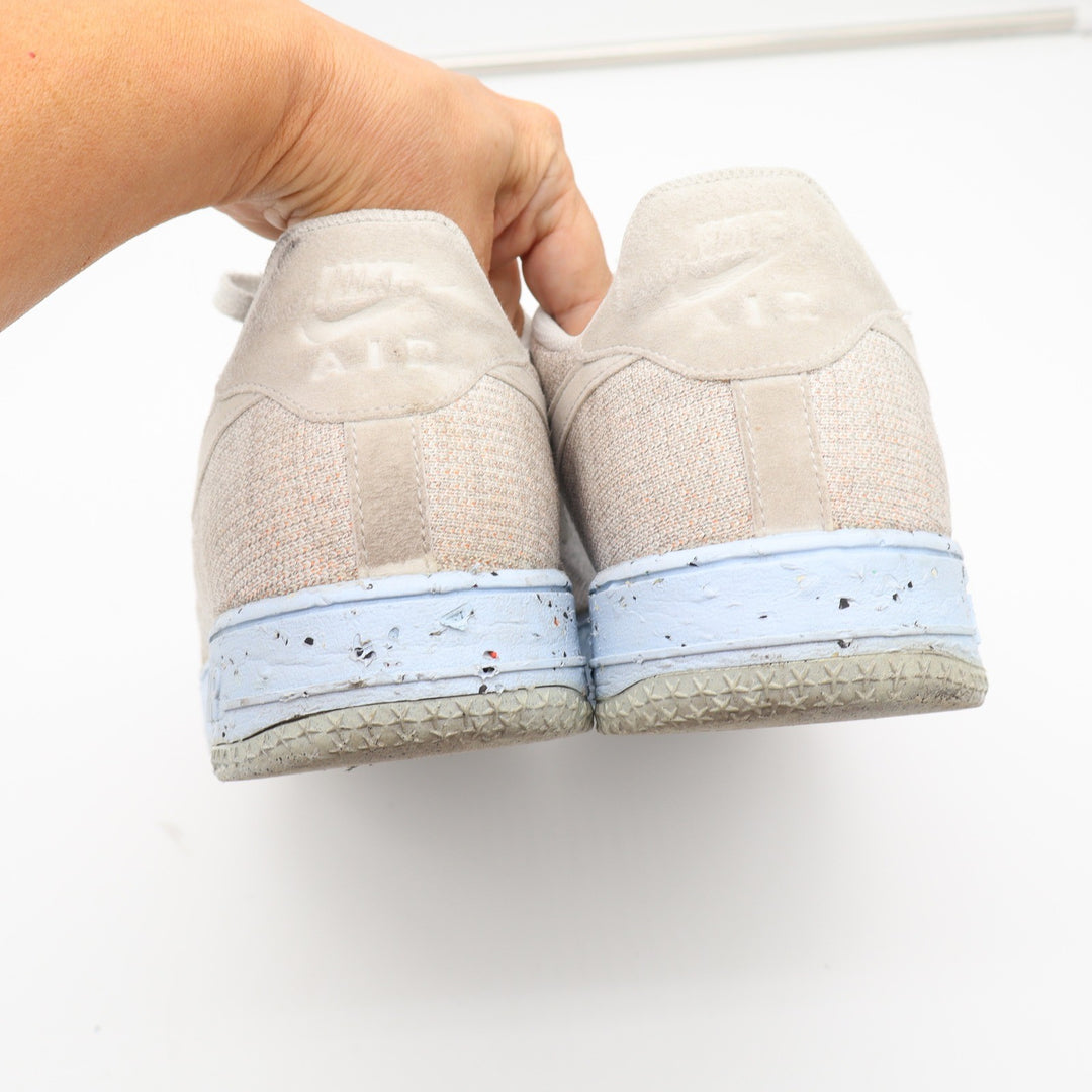 Nike Air Force 1 Crater Flyknit Mens 13 Sail Light Bone Blue Excellent