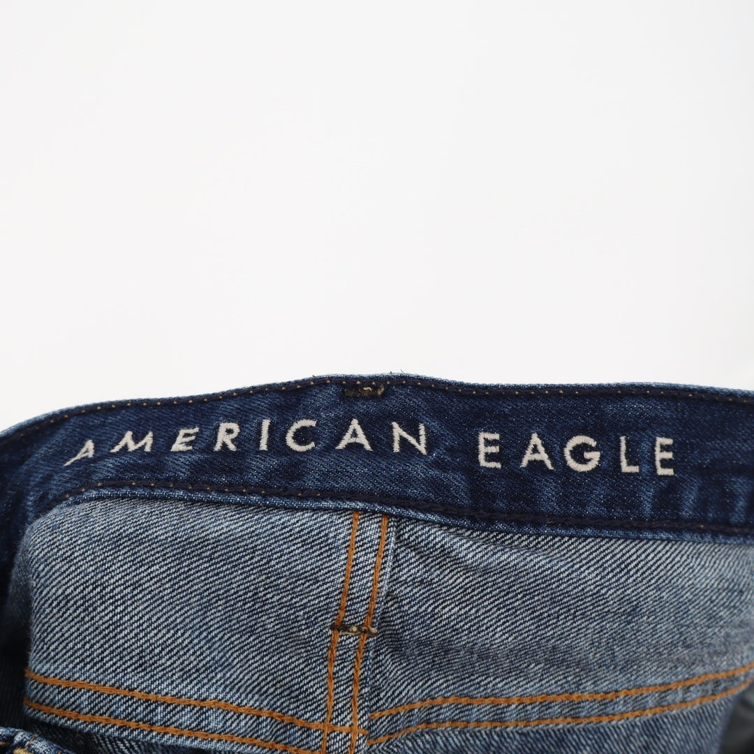 American Eagle Mens Dark Wash Straight Leg Jeans 33x32 Blue Cotton