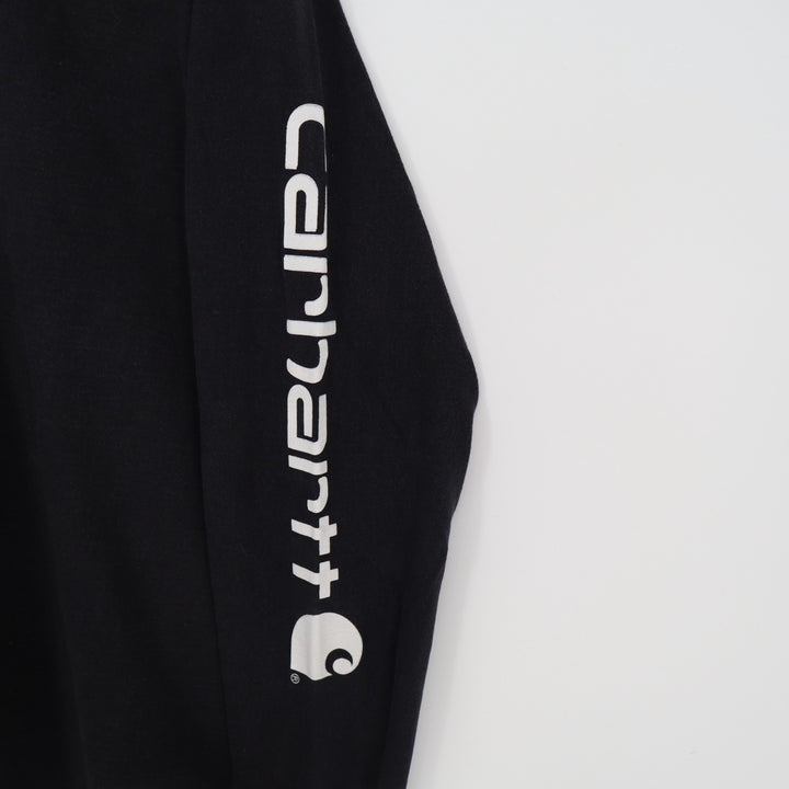 Carhartt Original Fit Shirt Mens Large Black Crew Neck Long Sleeve Workwear Tee