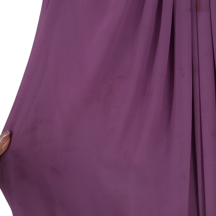 Davids Bridal Strapless Pleated Empire Waist Maxi Dress Purple Size 4
