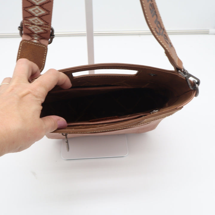 Wrangler Dusty Rose Western Aztec Crossbody Bag