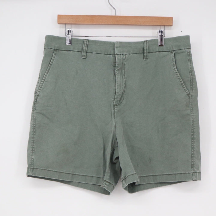 Anne Klein Jeans Mens Olive Green Chino Shorts Size 14 Cotton Stretch Casual