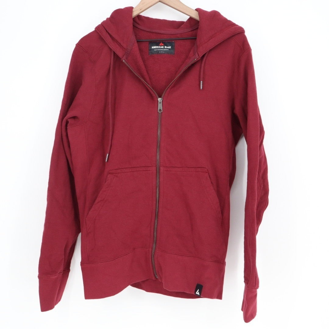 American Giant Classic Full Zip Hoodie Mens Small Spiced Apple Fleece Lined Logo