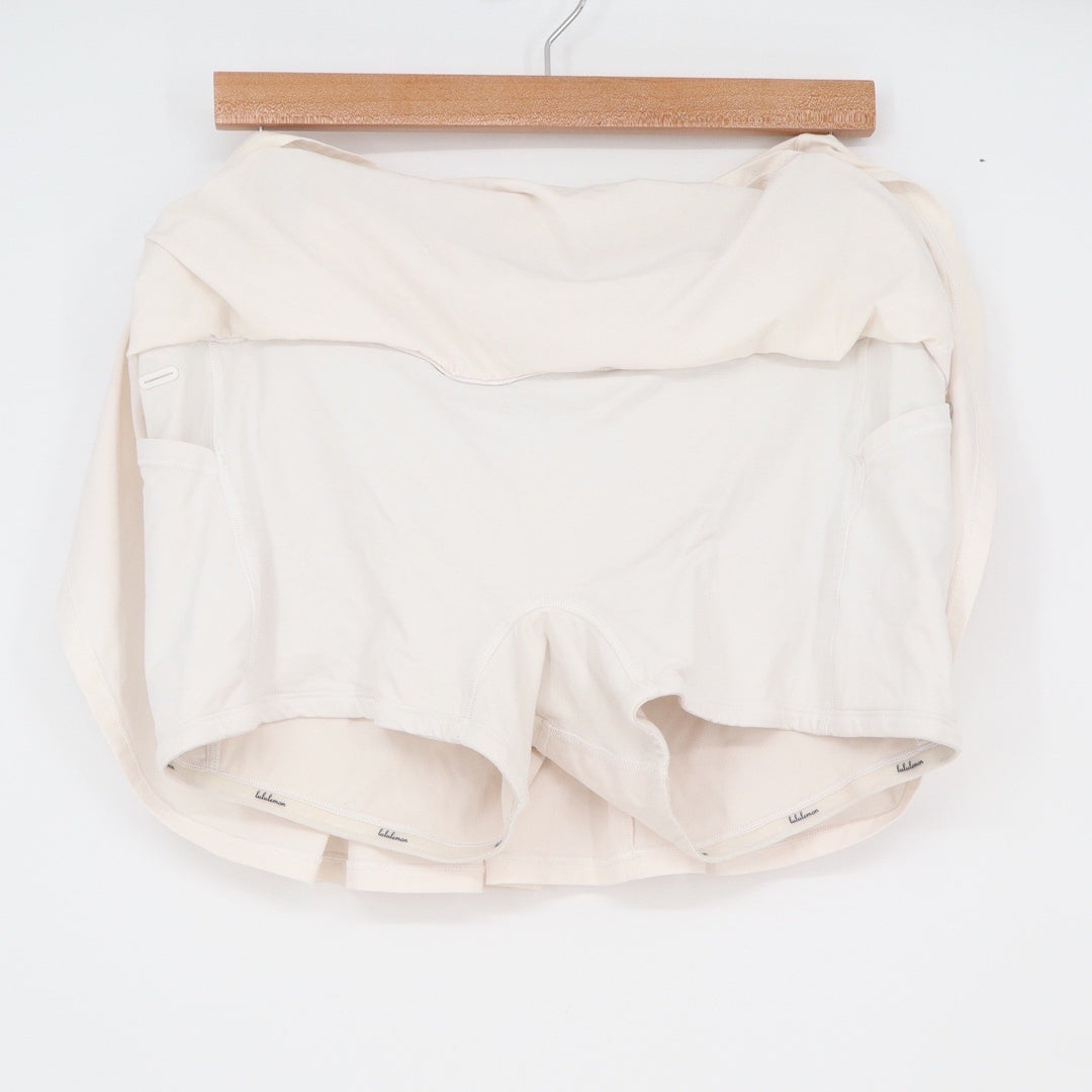 Lululemon Pace Rival Skirt White Pleated Tennis Golf Skort Size 12 Reg