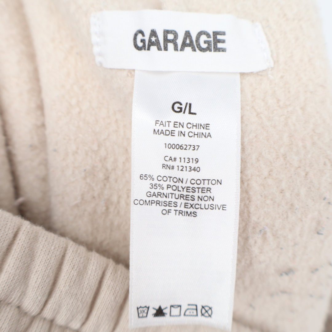 Garage Beige Fleece Lined Joggers Sweatpants Tan High Rise Size Large