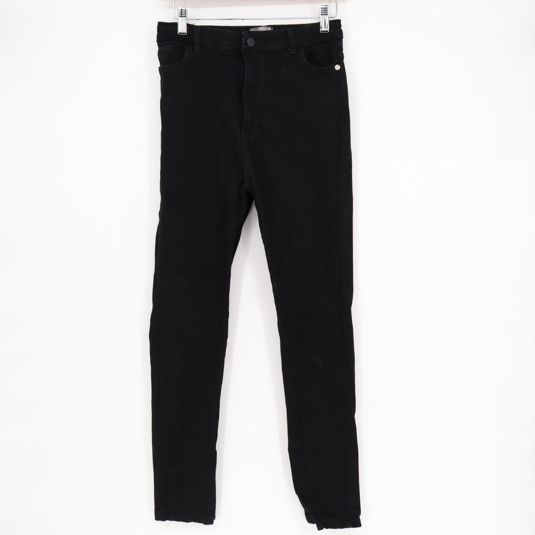 Chiper Jeans Womens W27 Black Denim Cotton Preppy 5-Pockets High Rise Skinny Leg