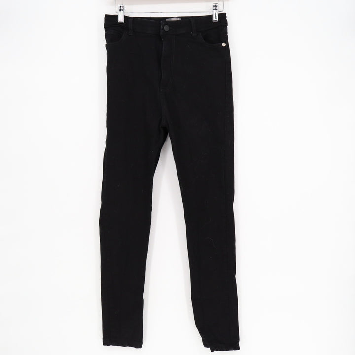 Chiper Jeans Womens W27 Black Denim Cotton Preppy 5-Pockets High Rise Skinny Leg